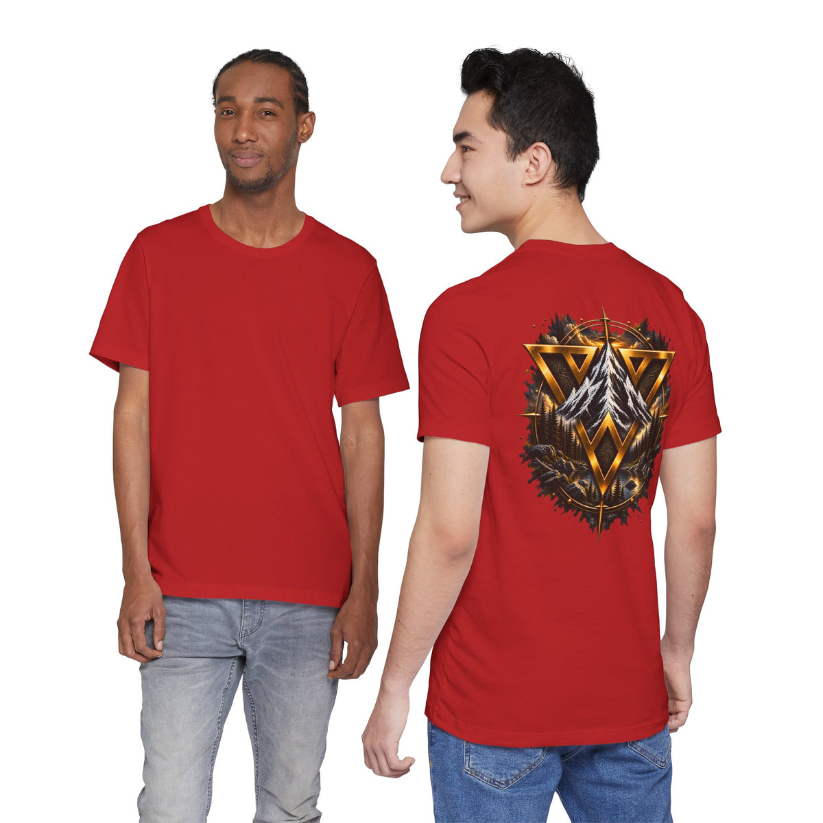 Mountain Valknut Tee — Norse Triangle Wilderness Graphic T-Shirt