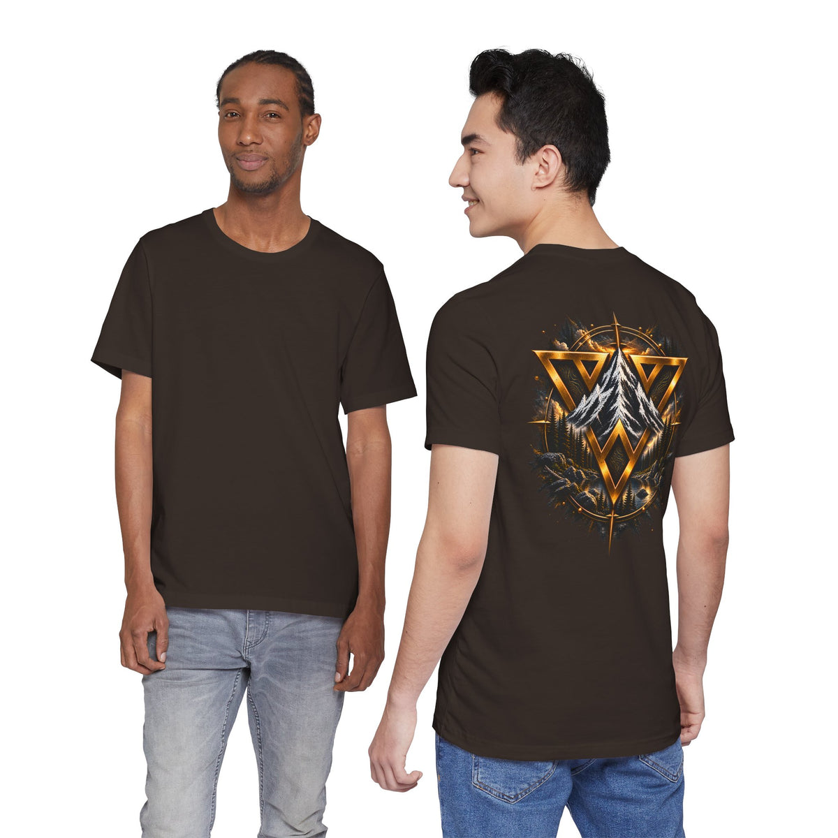 Mountain Valknut Tee — Norse Triangle Wilderness Graphic T-Shirt