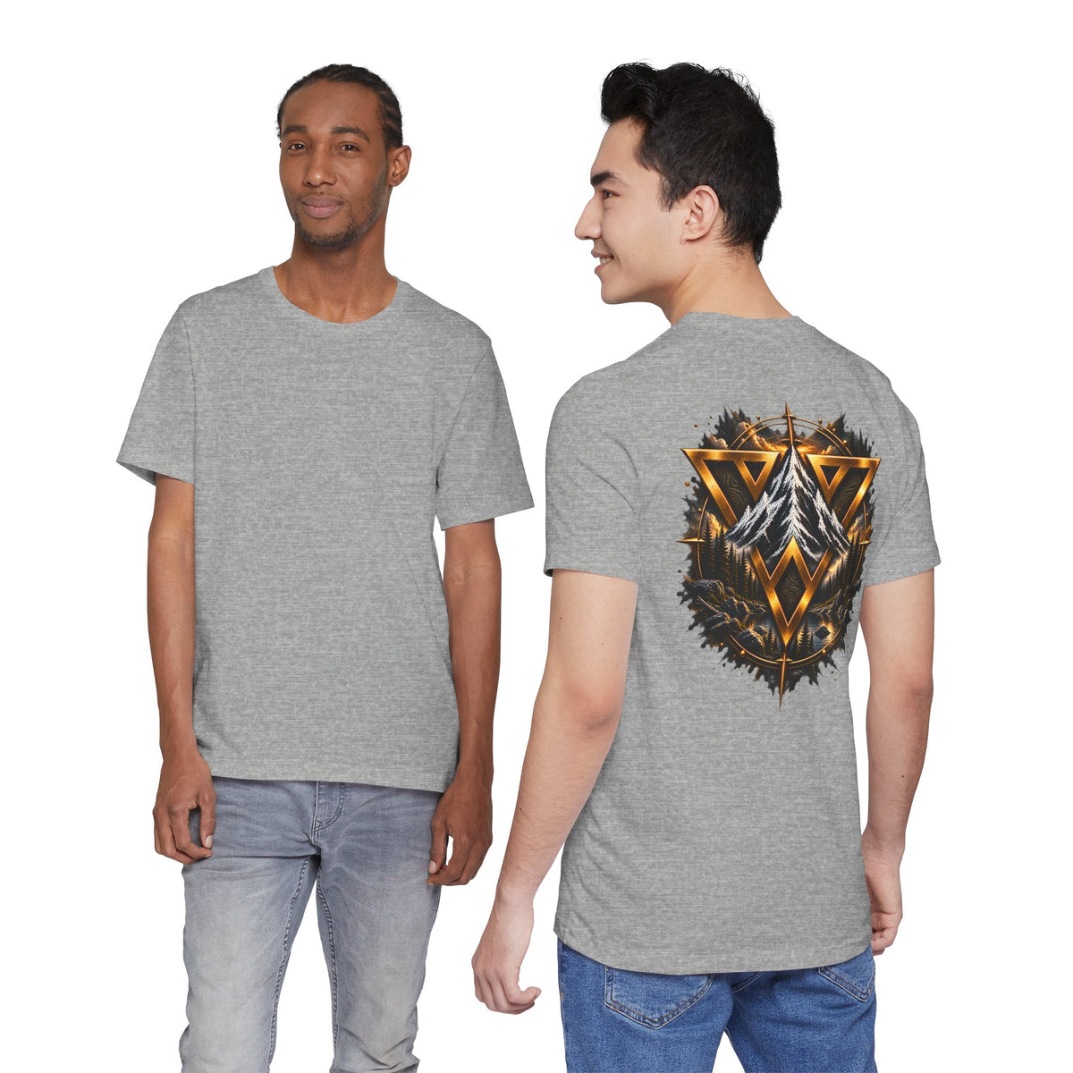 Mountain Valknut Tee — Norse Triangle Wilderness Graphic T-Shirt