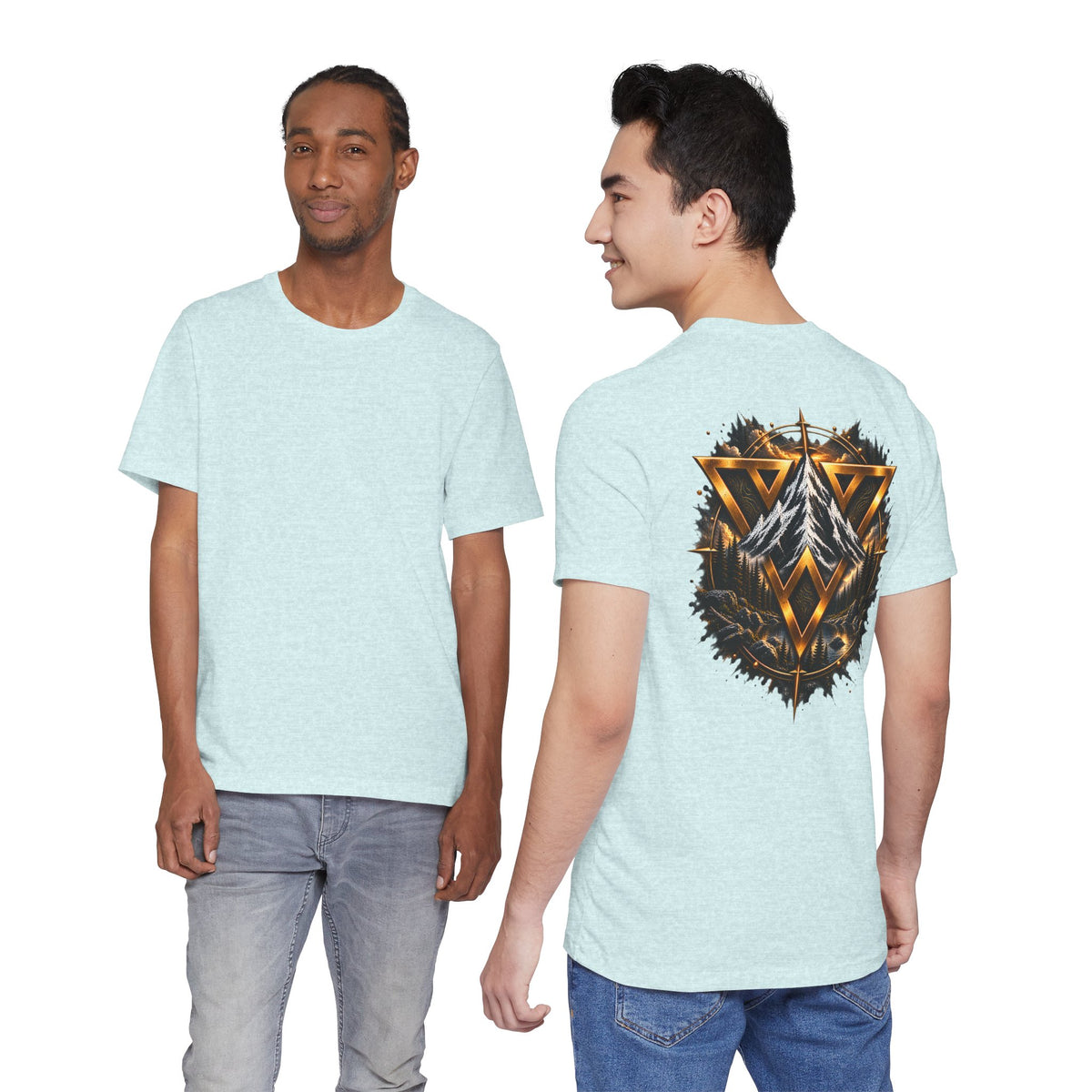 Mountain Valknut Tee — Norse Triangle Wilderness Graphic T-Shirt