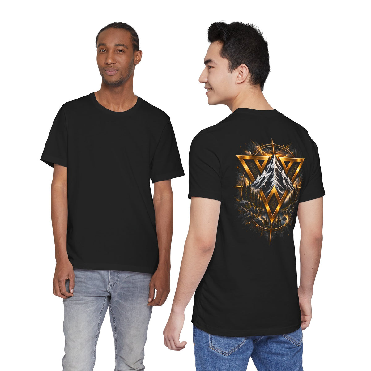 Mountain Valknut Tee — Norse Triangle Wilderness Graphic T-Shirt