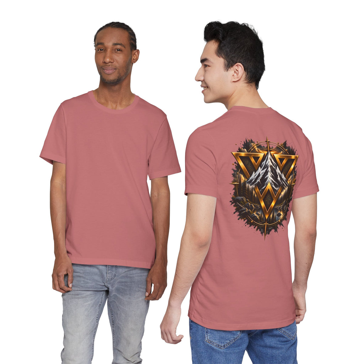 Mountain Valknut Tee — Norse Triangle Wilderness Graphic T-Shirt