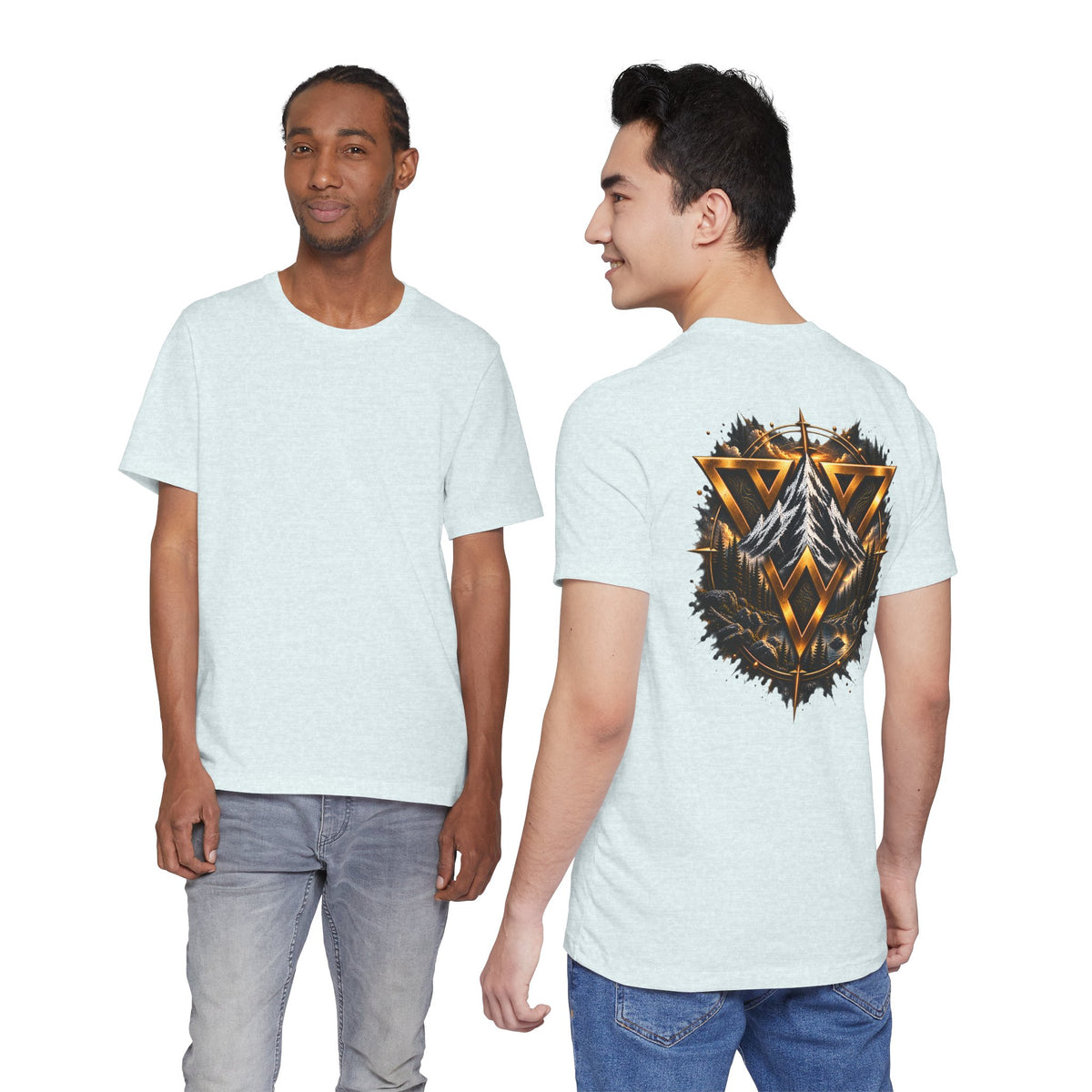 Mountain Valknut Tee — Norse Triangle Wilderness Graphic T-Shirt