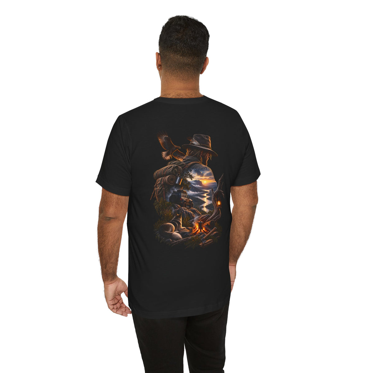 Western Campfire T-Shirt — Cowboy Silhouette Sunset Graphic
